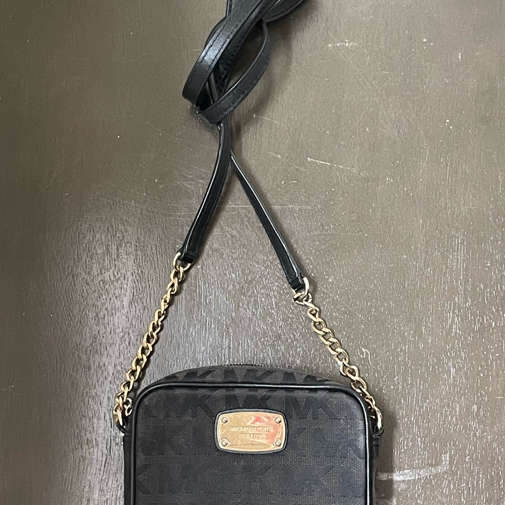 Michael Kors Gold and Black Crossbody Bag